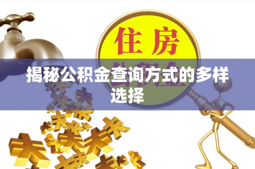 忠县揭秘公积金查询方式的多样选择