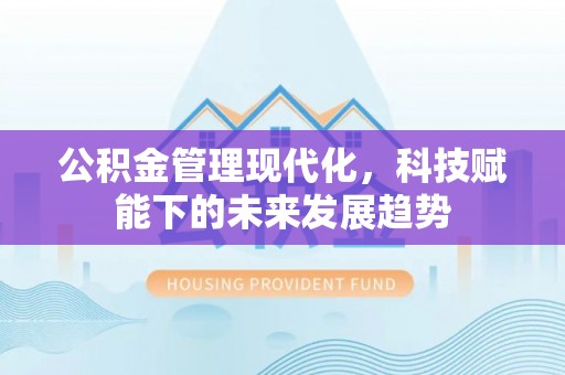 忠县公积金管理现代化，科技赋能下的未来发展趋势